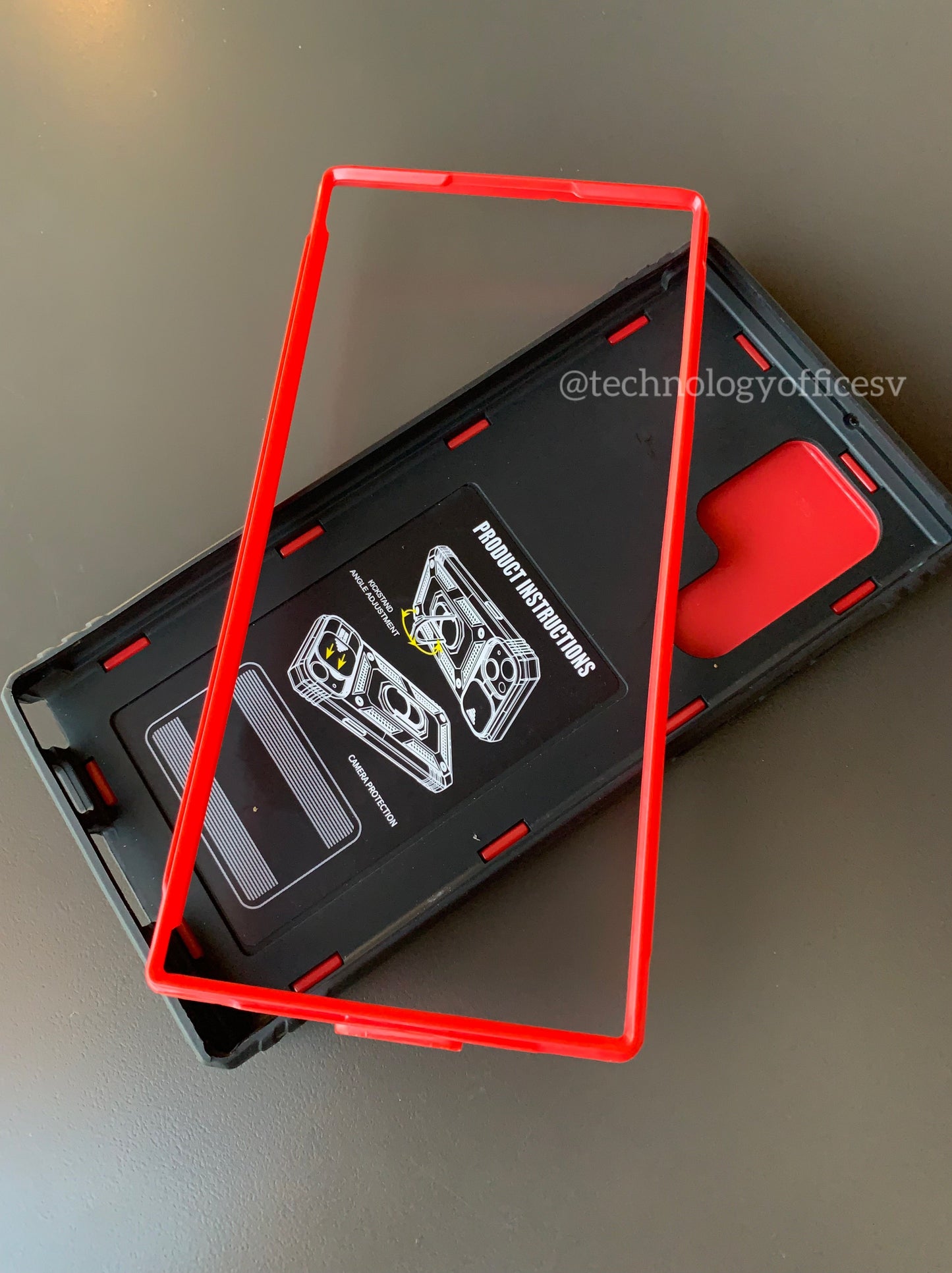 Militar Drop Case Rojo con negro